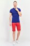 Men Brand Logo Denim Shorts, Red - 3