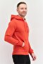 Men Hooded Long Sleeve Brand Logo Sweatshirt, Red - 2