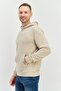Men Embroidered Long Sleeves Hooded Sweatshirt, Light Grey - 3