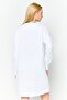 Women Embroidered Logo Sweatshirt Dress, White - 4
