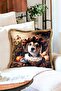 Dog Pattern Luxury Decorative Animal Figure Fringed Avant-Garde Velvet Throw Pillow Case Artistic Design
