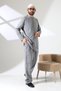 Men's Single Pocket Shirt Pants Double Suit Hajj and Umrah Clothing Gray (Vşn)