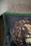 Lion Patterned Luxury Decorative Animal Figure Fringed Avant-Garde Velvet Throw Pillow Case Artistic Design - 3