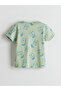 Green Printed Combed Cotton Boys' Shorts Pajama Set - 3
