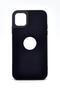 iPhone 11 Compatible Leather Look Hard Cover Case Anthracite Smoked
