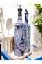 Anatolian Mosaic Art Motif Abstract Design Oil Pot Set-Vinegar Sauce Bowl Set- Home and Kitchen - 3