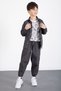 Smoked Printed T-Shirt Parachute Shirt and Pants Boy's 3 Piece Set 20513
