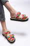 Elystala Women's Slippers 0012103   Black Rainbow - 3