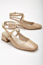 D0351 Women's Open Back Square Toe Low Classic Heeled Shoes - 7