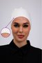 Non-Slip Ecru Bonnet Silicone Non-Slip Seamless Women's Hijab with Tie (Off White)