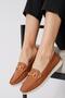 Taorga Sarac Buckle Genuine Leather Women's Babet Taba Skin - 2