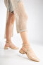 D0351 Women's Open Back Square Toe Low Classic Heeled Shoes - 4