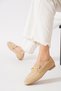 Vesder Buckle Loafer Genuine Leather Women's Ballerina Beige Suede