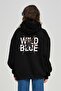 Unisex Wild Blue Sweatshirt Hoodie Black - 4