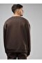 Unisex Basic Crew Neck Φούτερ Καφέ - 4