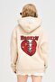 Unisex Broken Sweatshirt Hoodie Stone - 3