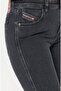 Women Skinny Fit Washed Stretchable Jeans, Black - 4