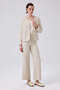 Bone Gold Button Detailed Tweed Trousers