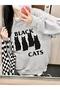 سويت شيرت أسود للجنسين من Black Cats بياقة دائرية باللون الرمادي - 2