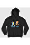 Unisex Black Bluey Dance Mode Bandit Chili Hooded Sweatshirt 446423Tt