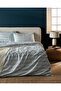 Pansy 100% Cotton Double Crepe Printed Duvet Cover Set - Turquoise