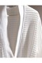 Pathier 100% Cotton Kimono Unisex Bathrobe - White/Grey - 3