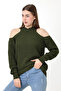 Women's Half Fisherman Shoulder Low-cut Casual Knitwear Sweater - 3