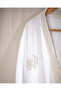 Cherina 100% Cotton Women's Muslin Bathrobe - White/Beige - 3