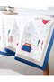 Asonne Polycotton Tablecloth - White/Navy Blue - 150X150 cm - 2