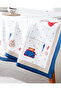 Asonne Polycotton Tablecloth - White/Navy Blue - 150X250 cm - 2
