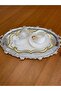 2 Pieces Linen Gold Color Ivy Patterned Tray Cover - 2