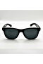 Unisex Wayfarer Black Sunglasses Cross Cut Black Glass - 4