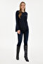 Women's Navy Blue Crew Neck Basic Sweater 50293510-Vr033 - 4