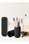 1Pcs Multipurpose Travel Size Toothbrush, Makeup Brush, Glasses, Shaver Carrying Box,Black