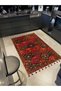 Royal Ethnic Motifs Patterned Tassel Detailed Woven Base Decorative Carpet Royal37 - 3