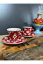 2 Pieces Tile Patterned Coffee Cup Tile Tulip Patterned Plate Cup Set 4 Pieces - 3