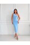 Baby Blue Single Sleeve Transparent Dress
