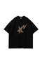 Unisex Premium Black T-Shirt - Leopard Falling Star Printed, Oversize