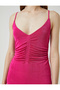 Strappy Dress Gather Detailed V-Neck - 5