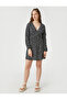 Floral Mini Dress Long Sleeve V-Neck - 3