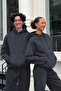 Women Men Trend Model Couples Special 3 Yarn Oversize Single Tracksuit Set - 3