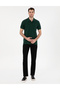 Black Slim Fit Elastic Waist Canvas Trousers 50301791-Vr046
