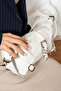 Luce White Premium Adjustable Belted Vintage Leather Women's Hand and Shoulder Bag - 3