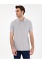 Light Gray Slim Fit 100% Cotton Non-Curling Buttoned Polo Collar Basic T-Shirt 50302561-Vr001