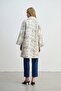 Collared Jacquard Kaftan - Stone - 4