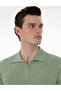 Light Khaki Slim Fit Zippered Polo Collar T-Shirt 50302586-Vr183 - 2