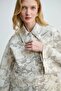 Collared Jacquard Kaftan - Stone - 3