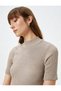 Knitwear Sweater Short Sleeve Half Turtleneck Ribbed
