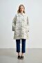 Collared Jacquard Kaftan - Stone - 2