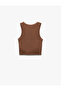 Halter Neck Ribbed Slim Fit Crop Women's Tank Top - 4